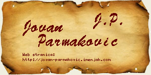 Jovan Parmaković vizit kartica